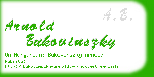 arnold bukovinszky business card